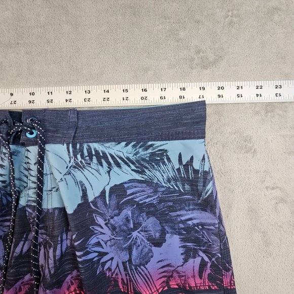 Burnside Board Shorts Men's 36 Multicolor‎ Tropical Swim Trunks Beach Stretch - Picture 4 of 11
